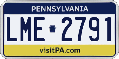 PA license plate LME2791