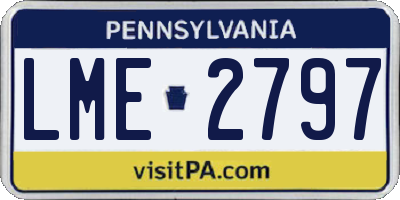 PA license plate LME2797