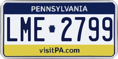 PA license plate LME2799