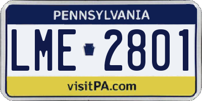 PA license plate LME2801