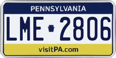 PA license plate LME2806