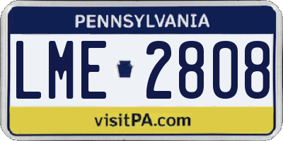 PA license plate LME2808