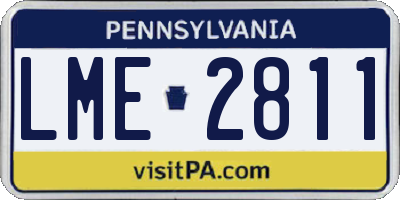 PA license plate LME2811