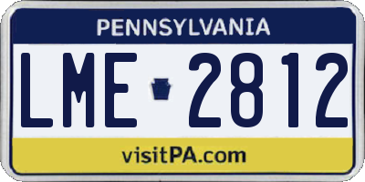 PA license plate LME2812