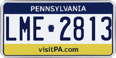 PA license plate LME2813