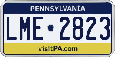PA license plate LME2823