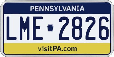 PA license plate LME2826