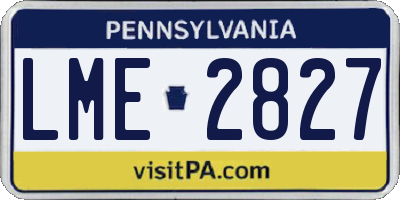 PA license plate LME2827