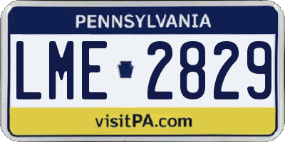 PA license plate LME2829