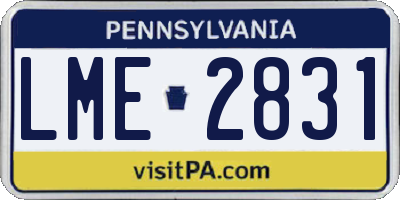 PA license plate LME2831