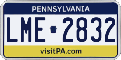 PA license plate LME2832