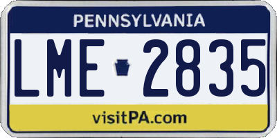 PA license plate LME2835