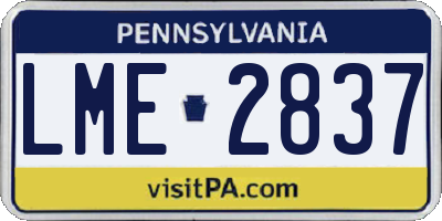 PA license plate LME2837
