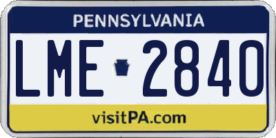 PA license plate LME2840