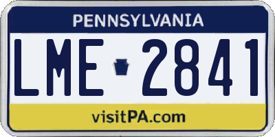 PA license plate LME2841