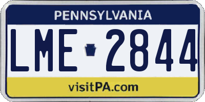 PA license plate LME2844