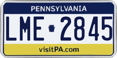 PA license plate LME2845