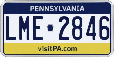 PA license plate LME2846