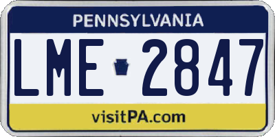 PA license plate LME2847