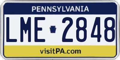 PA license plate LME2848