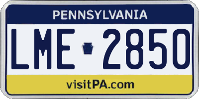 PA license plate LME2850
