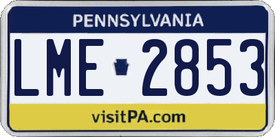 PA license plate LME2853