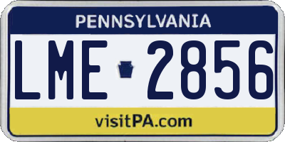 PA license plate LME2856