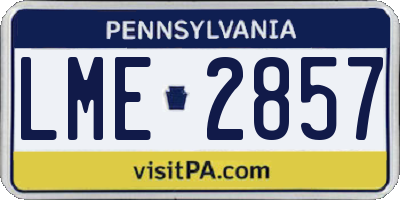 PA license plate LME2857