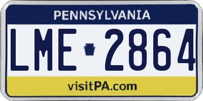 PA license plate LME2864