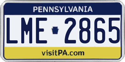 PA license plate LME2865