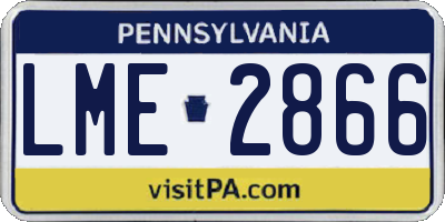 PA license plate LME2866