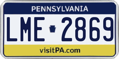PA license plate LME2869