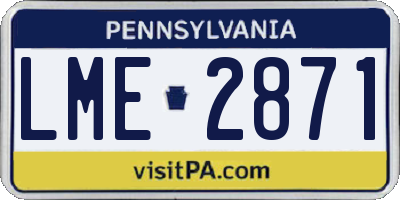 PA license plate LME2871