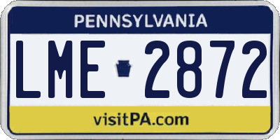 PA license plate LME2872