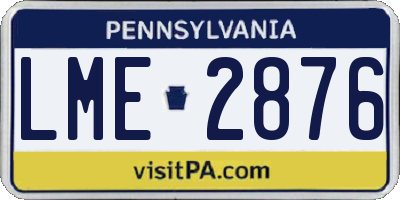 PA license plate LME2876