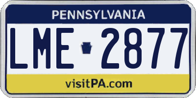 PA license plate LME2877