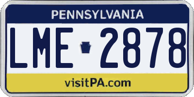 PA license plate LME2878