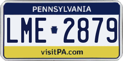 PA license plate LME2879