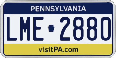 PA license plate LME2880