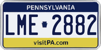 PA license plate LME2882