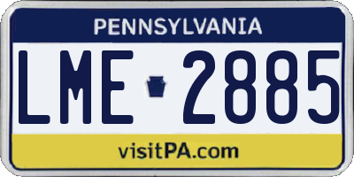 PA license plate LME2885