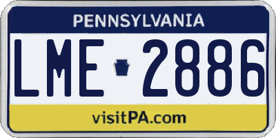 PA license plate LME2886