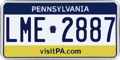 PA license plate LME2887