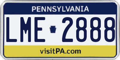 PA license plate LME2888