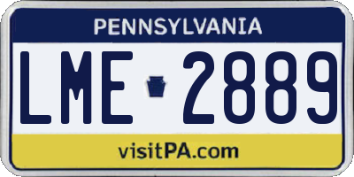 PA license plate LME2889