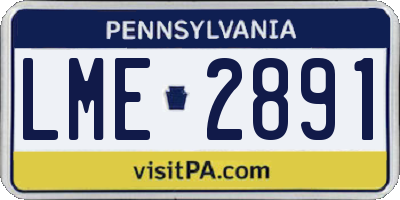 PA license plate LME2891