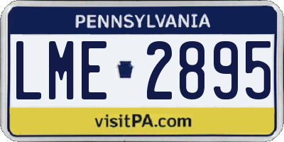 PA license plate LME2895