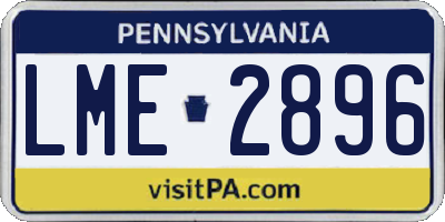 PA license plate LME2896