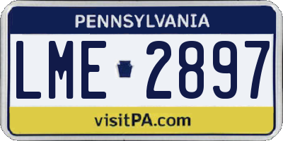 PA license plate LME2897