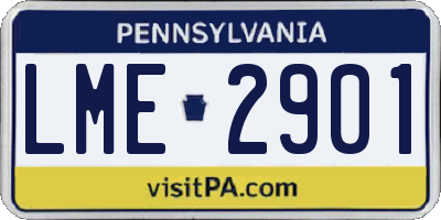 PA license plate LME2901